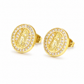 Gold Round Virgin Mary