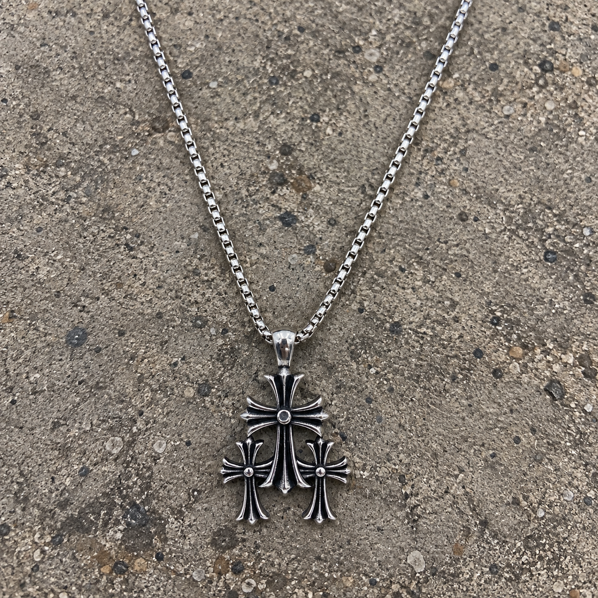Vintage Style Triple Cross Necklace