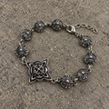 Silver Gothic Floral Medallion Bracelet