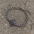 Silver Celtic Knot Cuban Link Bracelet