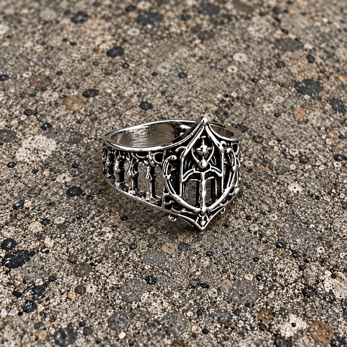 Medieval Cross Shield Ring