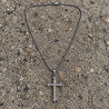 Silver Iced Cross Necklace